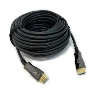 HDFury HDMI 8K Fiber Cable showcasing its ultra-high-definition capability and premium build quality, designed for immersive 8K viewing experiences.